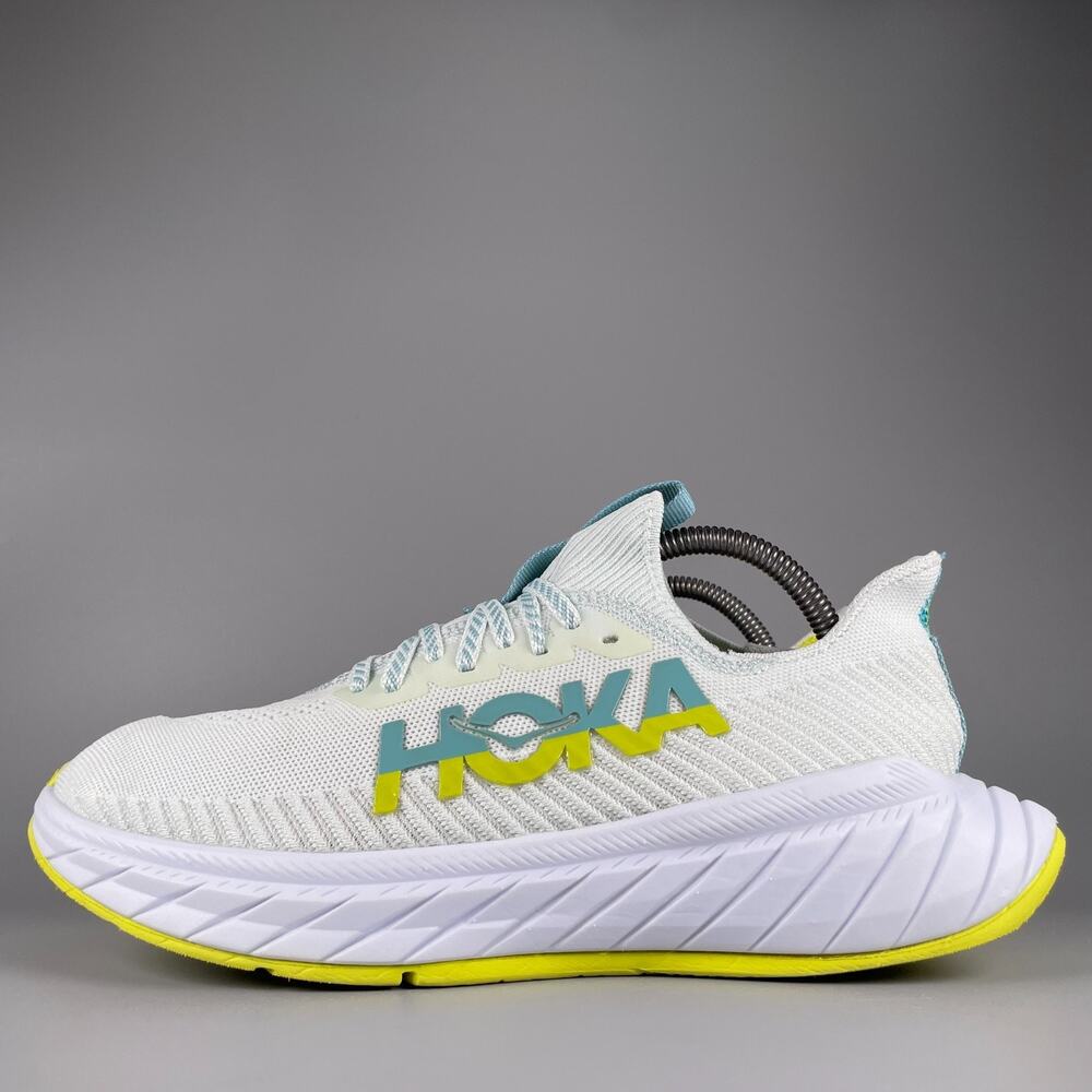 Hoka One One Carbon X 3 Women’s 10 B Yellow White Running Shoes Athletic Sneaker